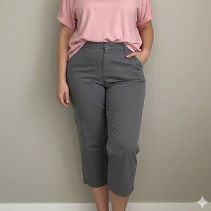 Cotton Twill Capri Pant Croft & Barrow Gray Size 16